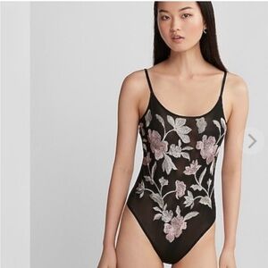 Express Floral Black Bodysuit
